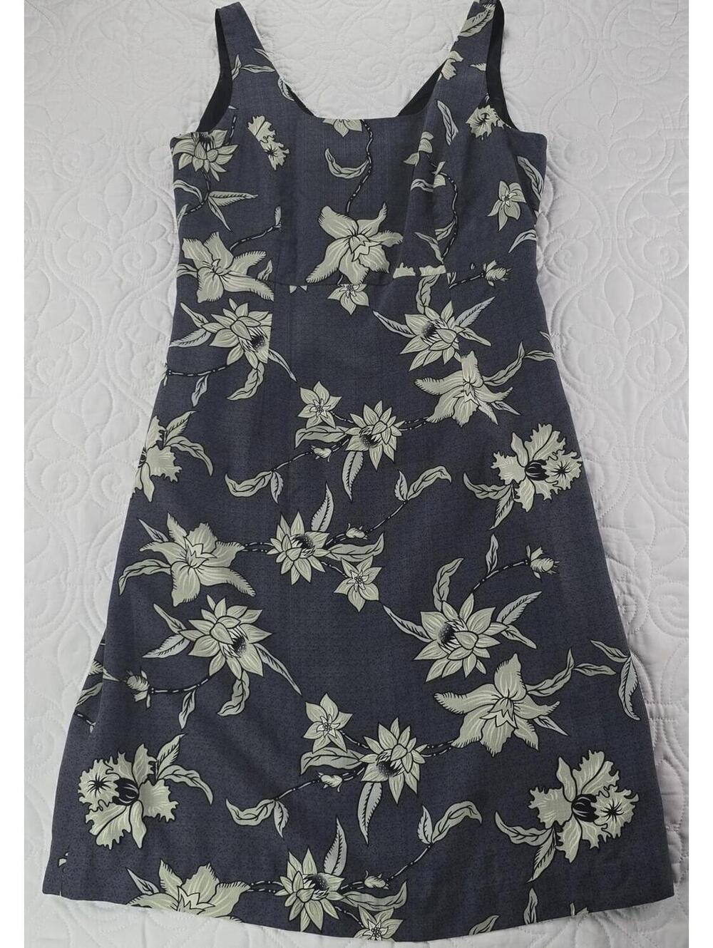 Vintage Tommy Bahama 100% Silk Tropical Floral Sheath Tank Dress Size 2 (XS) - Picture 2 of 7